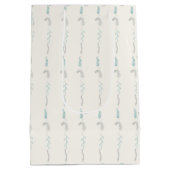 Bloemrijke krabbels op gebroken wit medium cadeauzakje (Achterkant)