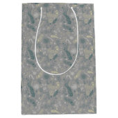 Bloemrijke krabbels op grijs medium cadeauzakje (Voorkant)