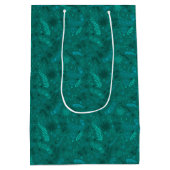 Bloemrijke krabbels op smaragd medium cadeauzakje (Achterkant)