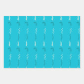 Bloemrijke krabbels op turquoise inpakpapier vel (Voorkant 2)