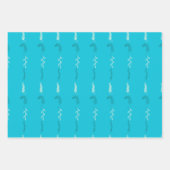 Bloemrijke krabbels op turquoise inpakpapier vel (Voorkant)