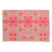 Bloemrijke kussen Hoesjes in roze en mintgroen Kussensloop (Voorkant)