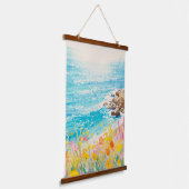 Bloemrijke kustkunst hangend wandkleed (Gebogen)