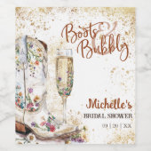 Bloemrijke Laarzen en Bruisende Western Country Wijn Etiket (Enkel label)