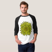 Bloemrijke Landelijke Gele Zonnebloem Handgetekend T-shirt (Voorkant volledig)