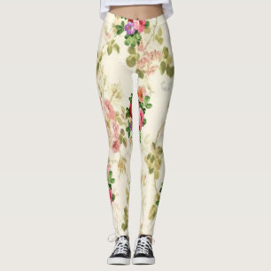bloemrijke lange leggings wit tiener
