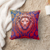 Bloemrijke Leeuw 41 x 41 Polyester Kussen (Deken)