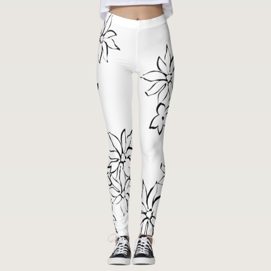 Bloemrijke Leggings | Chic Minimaal Stijl (Voorkant)