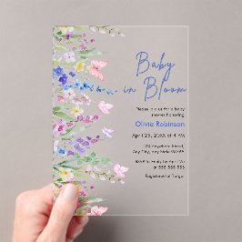 Bloemrijke lente Baby in bloei baby shower Acryl Uitnodigingen