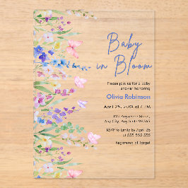 Bloemrijke lente Baby in bloei baby shower Acryl Uitnodigingen