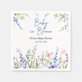 Bloemrijke lente Baby in bloei baby shower Servet