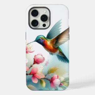 Bloemrijke/lente kolibrie kunstwerken iPhone 15 pro max case