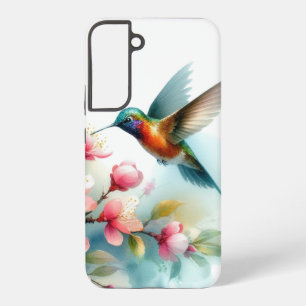Bloemrijke/lente kolibrie kunstwerken samsung galaxy hoesje