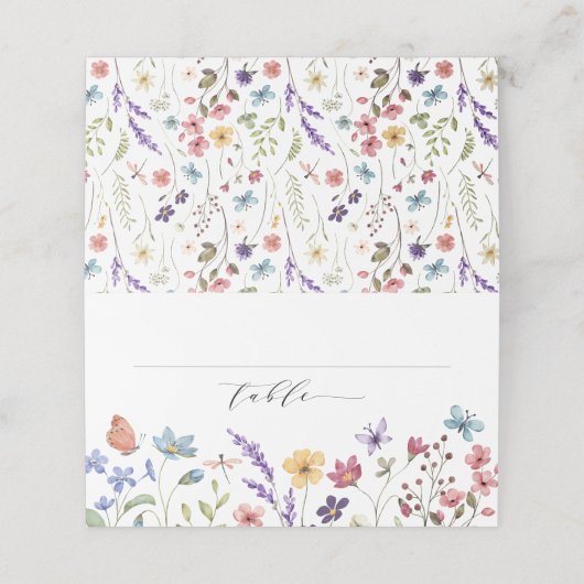 Bloemrijke lente zomerliefde in bloei tafelnummer plaatskaartje (Buitenkant ongevouwen)