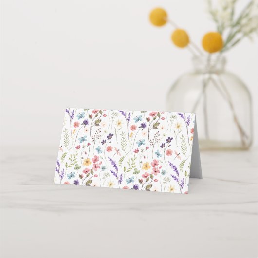 Bloemrijke lente zomerliefde in bloei tafelnummer plaatskaartje (Achterkant)