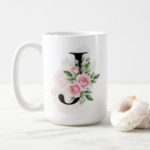 Bloemrijke Letter J – Zachte Pastel Monogram