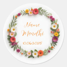 Bloemrijke levendige mendhi voor stickers