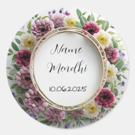 Bloemrijke levendige mendhi voor stickers