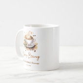 Bloemrijke Liefde Bruist Bruine Koffie Bruidsuitno Koffiemok (Voorkant links)