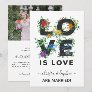 Bloemrijke Liefde is Liefde LGBT Elopement Aankondiging