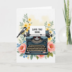 Bloemrijke Liefde Voor Jou Moeder Typemachine Kaar Kaart