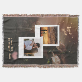 Bloemrijke Liefdescollage met Romantische Quote Deken