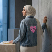 Bloemrijke Liefdeshart Denim Jas Jacket