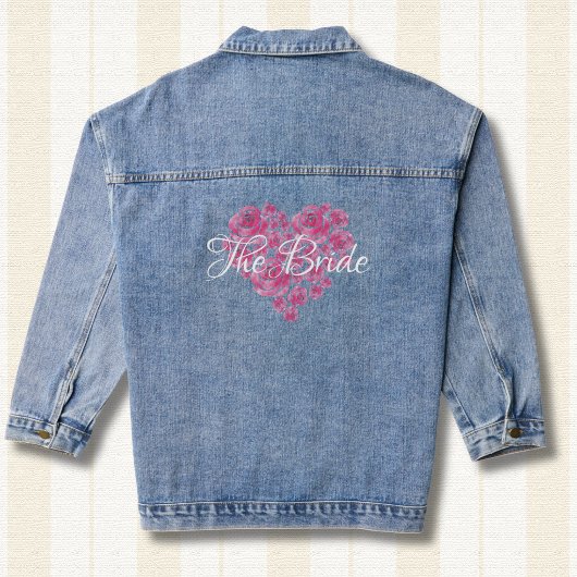 Bloemrijke Liefdeshart Denim Jas Jacket