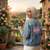 Bloemrijke Liefdeshart Denim Jas Jacket