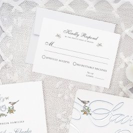 Bloemrijke Liefdesvogels Reactiekaart RSVP Kaartje