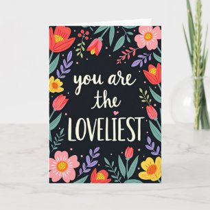 Bloemrijke liefste berichtkaart kaart