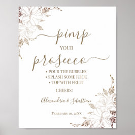 Bloemrijke lijnen Pimp je Prosecco Bruidsontbijt b Poster