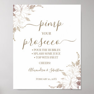 Bloemrijke lijnen Pimp je Prosecco Bruidsontbijt b Poster