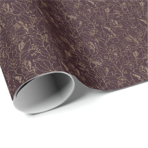 Bloemrijke Lijnkunst Diep Pr Plum Paarse Elegant