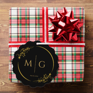 Bloemrijke lijst Elegant gepersonaliseerd monogram Ornament Kaart