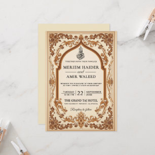 Bloemrijke lijst roomkleurig en goud islamitische  kaart