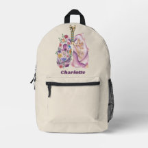 Bloemrijke Longanatomie Watercolor Medisch Ontwerp