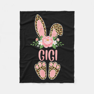 Bloemrijke luipaard gigi konijn gelukkig pasen len fleece deken