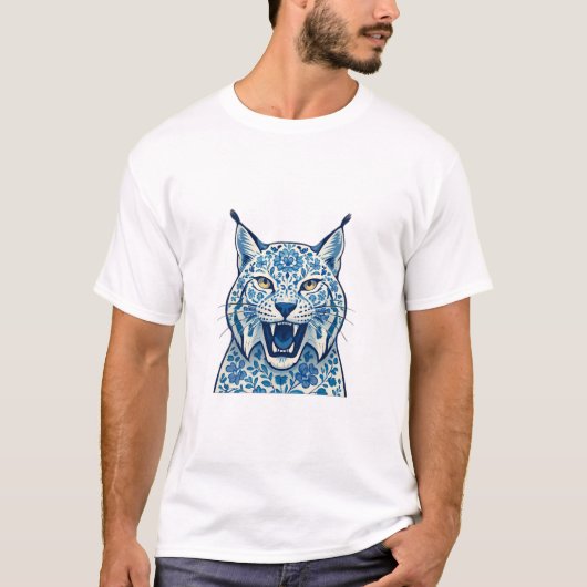 Bloemrijke lynx t-shirt (Voorkant)