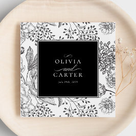 Bloemrijke Maagdenpalm Elegante Zwarte Bruiloft Servet