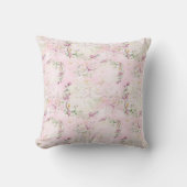 Bloemrijke Maan Roze Kussen (Voorkant)