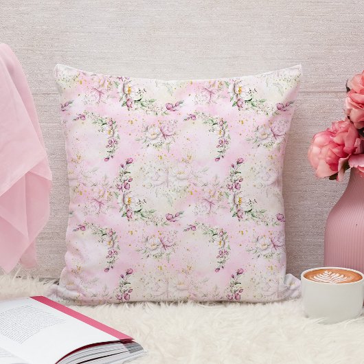 Bloemrijke Maan Roze Kussen