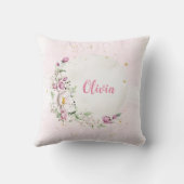 Bloemrijke Maan Roze Kussen (Achterkant)