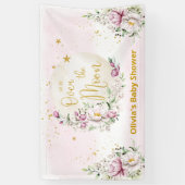 Bloemrijke Maan Roze Welkom Spandoek (Verticaal)