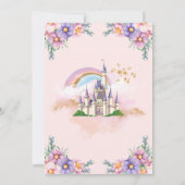 Bloemrijke Magische Prinsessen Kasteel Uitnodiging (Achterkant)