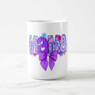 Bloemrijke MAMA-Lettering met Harten en Strik  Koffiemok