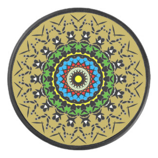 Bloemrijke Mandala Naadloos Hockey Puck
