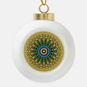 Bloemrijke Mandala Naadloos Keramische Bal Ornament
