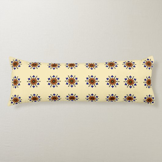 Bloemrijke Mandala Naadloos Lichaamskussen (Voorkant)