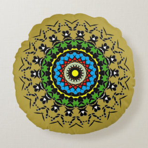 Bloemrijke Mandala Naadloos Rond Kussen